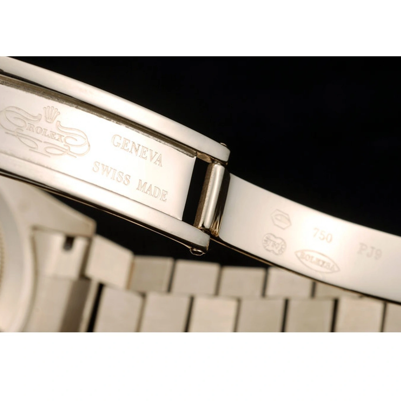 Aaa replica watch DayDate Rolex 41998 Gold Dial Steel Stainless Bezel Black Ribbed Swiss 1029